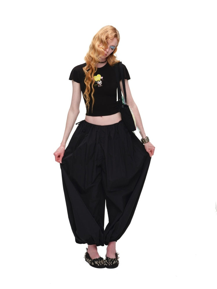 Lightweight Airy Summer Solid Color Balloon Pants【s0000017815】