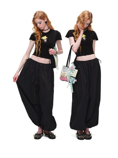 Lightweight Airy Summer Solid Color Balloon Pants【s0000017815】