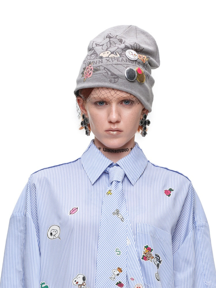 1JINN STUDIO×Snoopy Co-Branded Printed Pile Knit Hat【s0000017816】