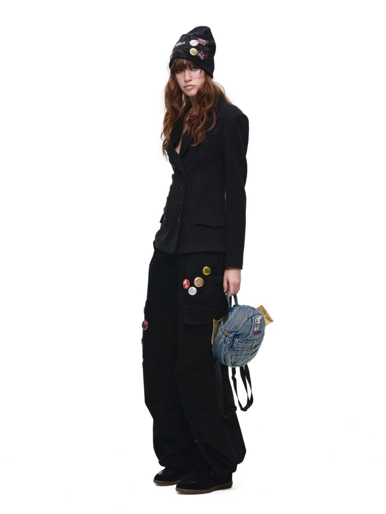 Heavy Works Washed Distressed Loose Multi-Pocket Work Pants【s0000017823】
