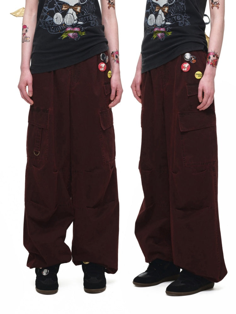 Heavy Works Washed Distressed Loose Multi-Pocket Work Pants【s0000017823】