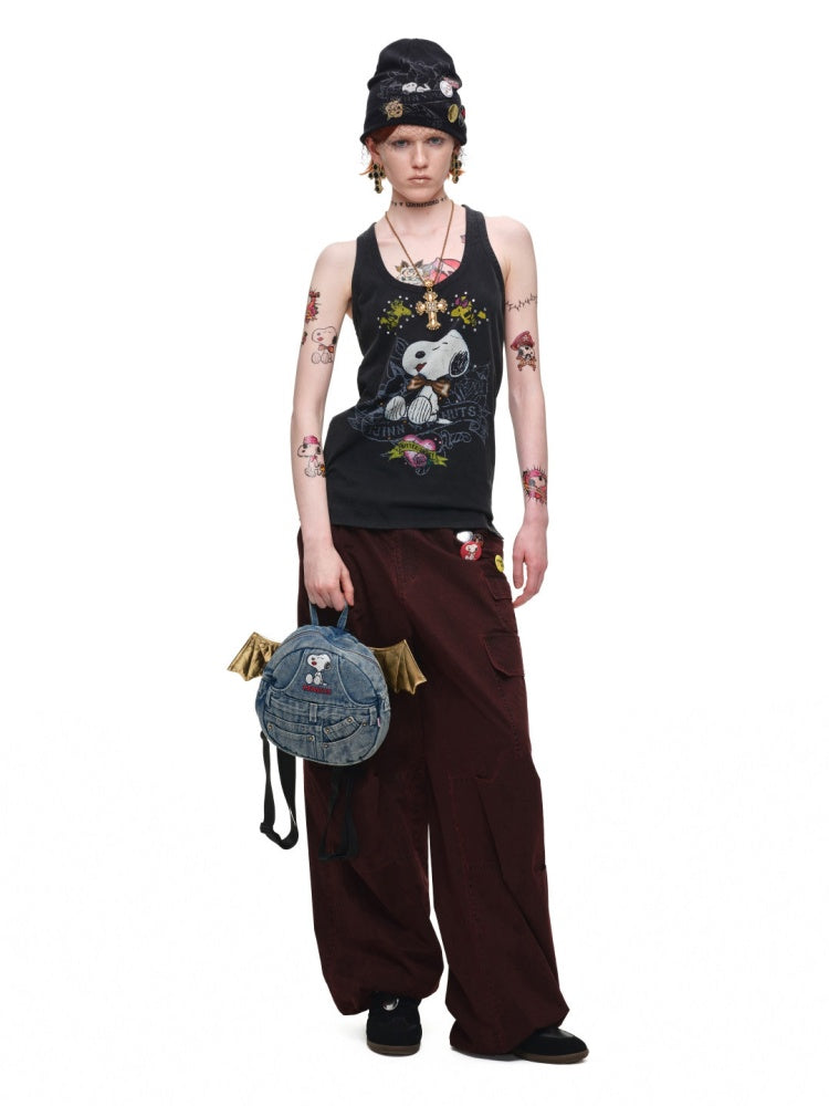 Heavy Works Washed Distressed Loose Multi-Pocket Work Pants【s0000017823】