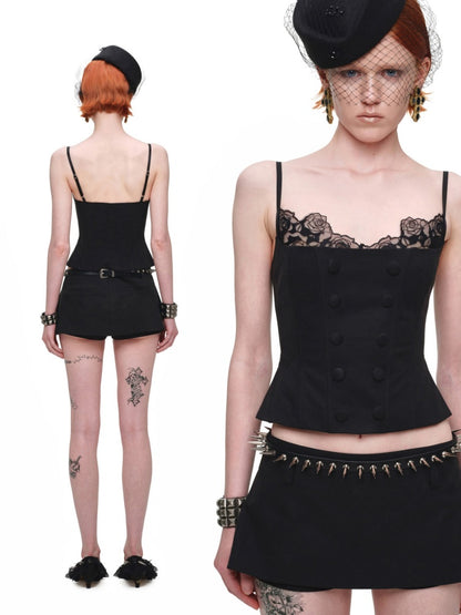 One-Piece Mid-Low Waist Hip-Hugging A-Line Without Waist Side I-Shaped Pleated Mini Skirt Pants【s0000017824】