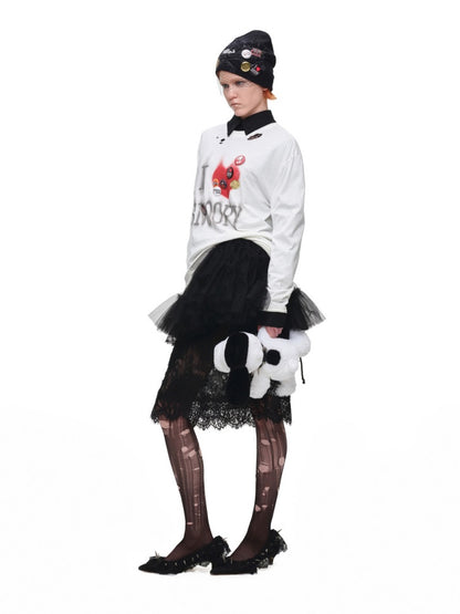 1JINN STUDIO × Snoopy American Vintage Print Washed Loose Long-Sleeve T-Shirt【s0000017833】