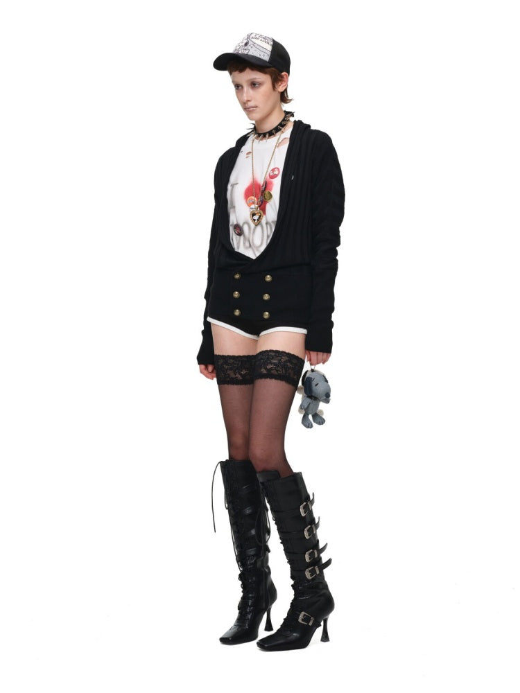 1JINN STUDIO × Snoopy American Vintage Print Washed Loose Long-Sleeve T-Shirt【s0000017833】