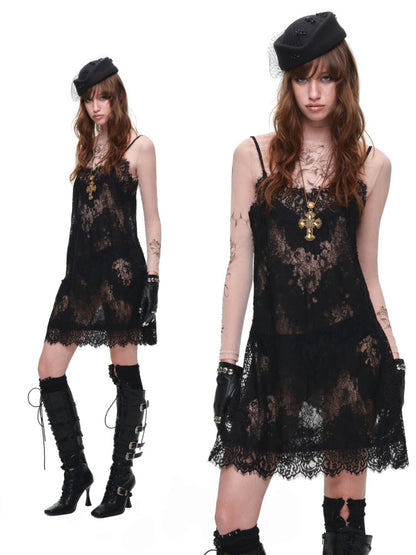 Original Tattoo Print Long-Sleeve Slim-Fit See-Through Mesh Stretch Base Shirt【s0000017838】