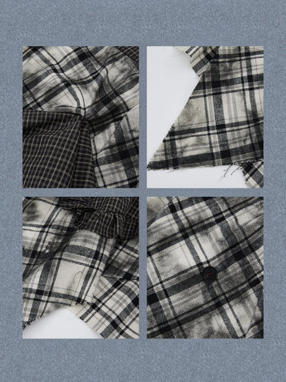 Plaid Asymmetrical Patchwork High-Waisted Midi Skirt 【s0000017942】