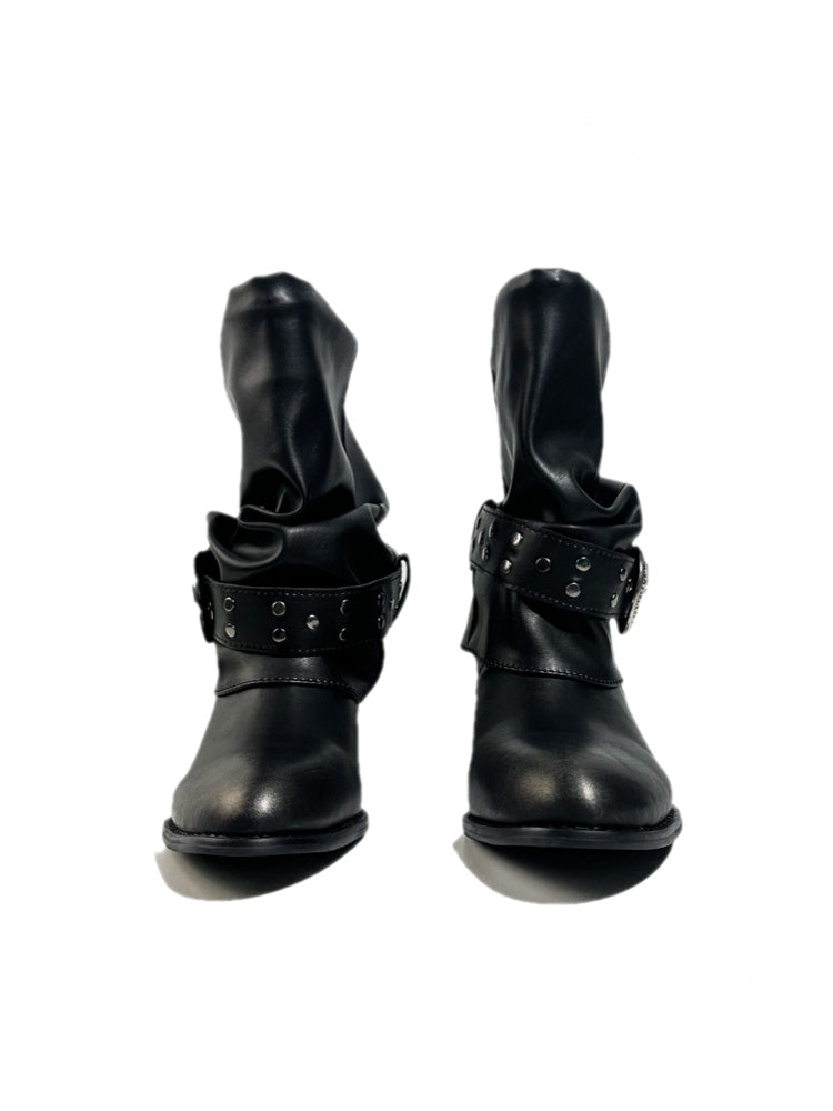 Retro Western Polished Pointed Toe Riding Ankle Boots【s0000017948】