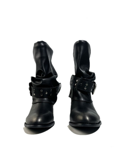 Retro Western Polished Pointed Toe Riding Ankle Boots【s0000017948】