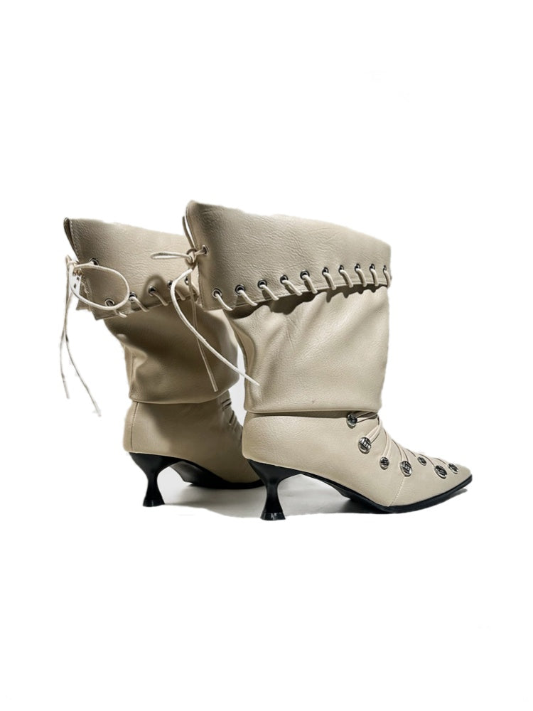 Retro Western Large Tube Slim-Heel Scooter Rider Boots【s0000017951】