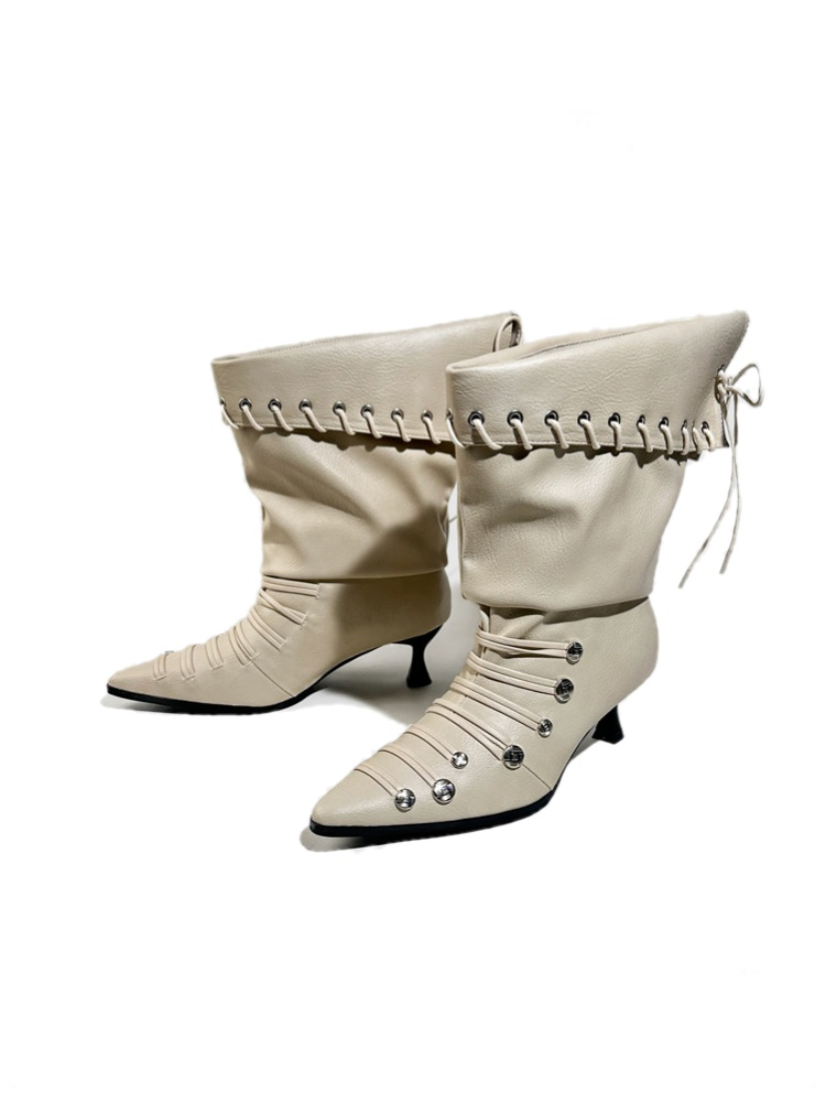 Retro Western Large Tube Slim-Heel Scooter Rider Boots【s0000017951】