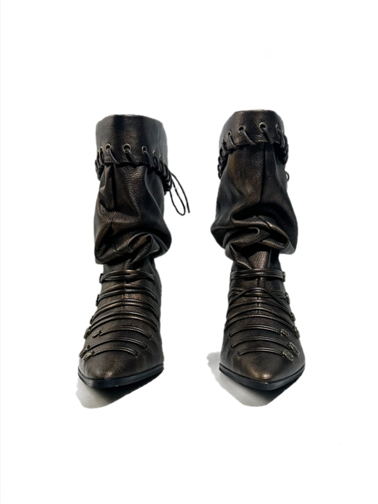 Retro Western Large Tube Slim-Heel Scooter Rider Boots【s0000017951】