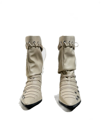 Retro Western Large Tube Slim-Heel Scooter Rider Boots【s0000017951】