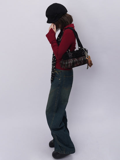 Original Ballet-Style Plaid Cake Dress Bag【s0000017961】