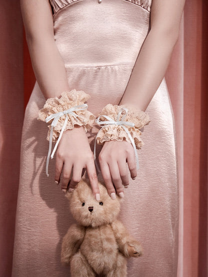 French Rococo Vintage Pink Bow Satin Slip Dress【s0000018008】