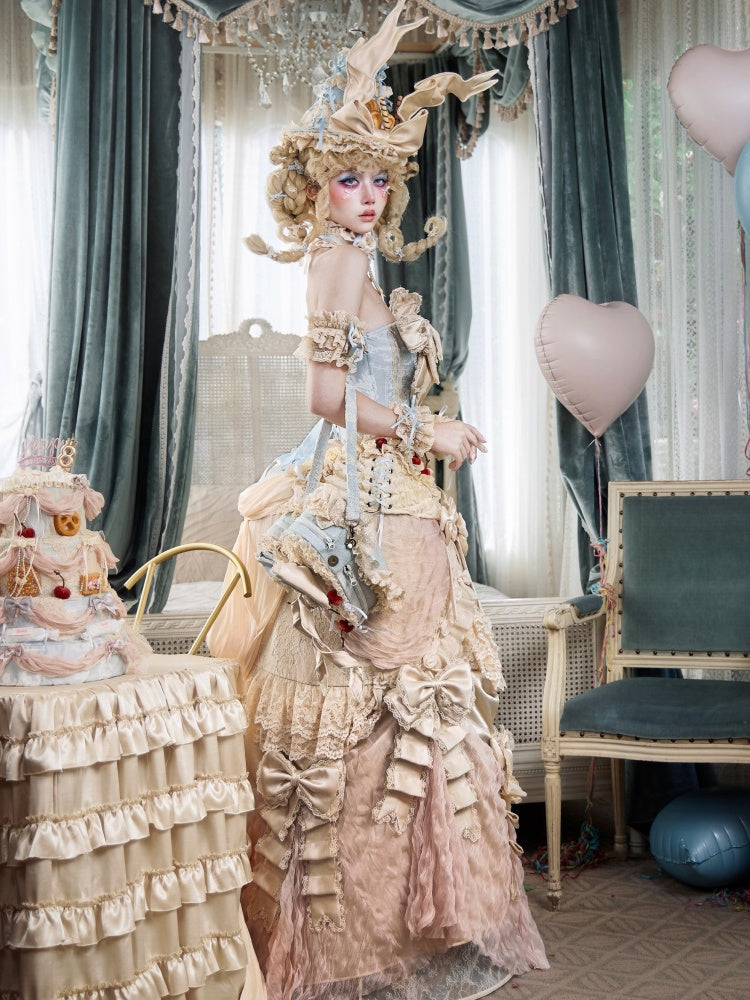 French Rococo Cherry Twin Heart Cake Handbag【s0000018010】