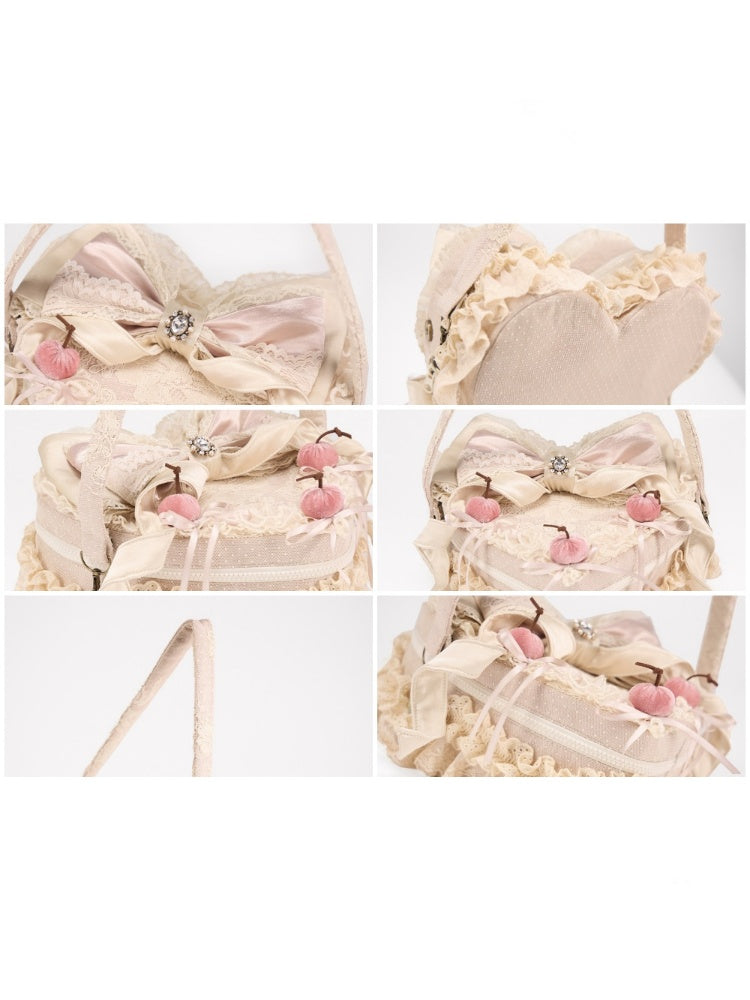 French Rococo Cherry Twin Heart Cake Handbag【s0000018010】