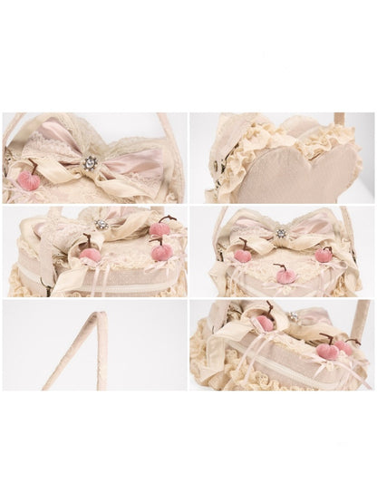 French Rococo Cherry Twin Heart Cake Handbag【s0000018010】