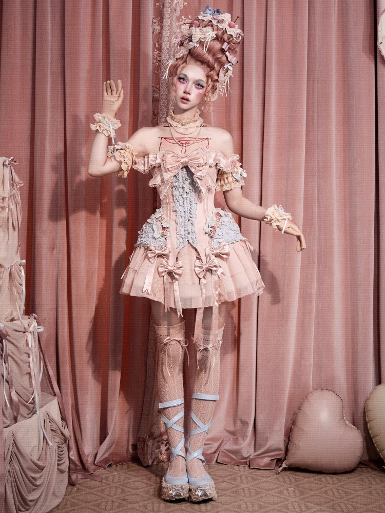 Strawberry Fishbone Corset French Rococo Waist Cinder Fit Outfit【s0000018011】