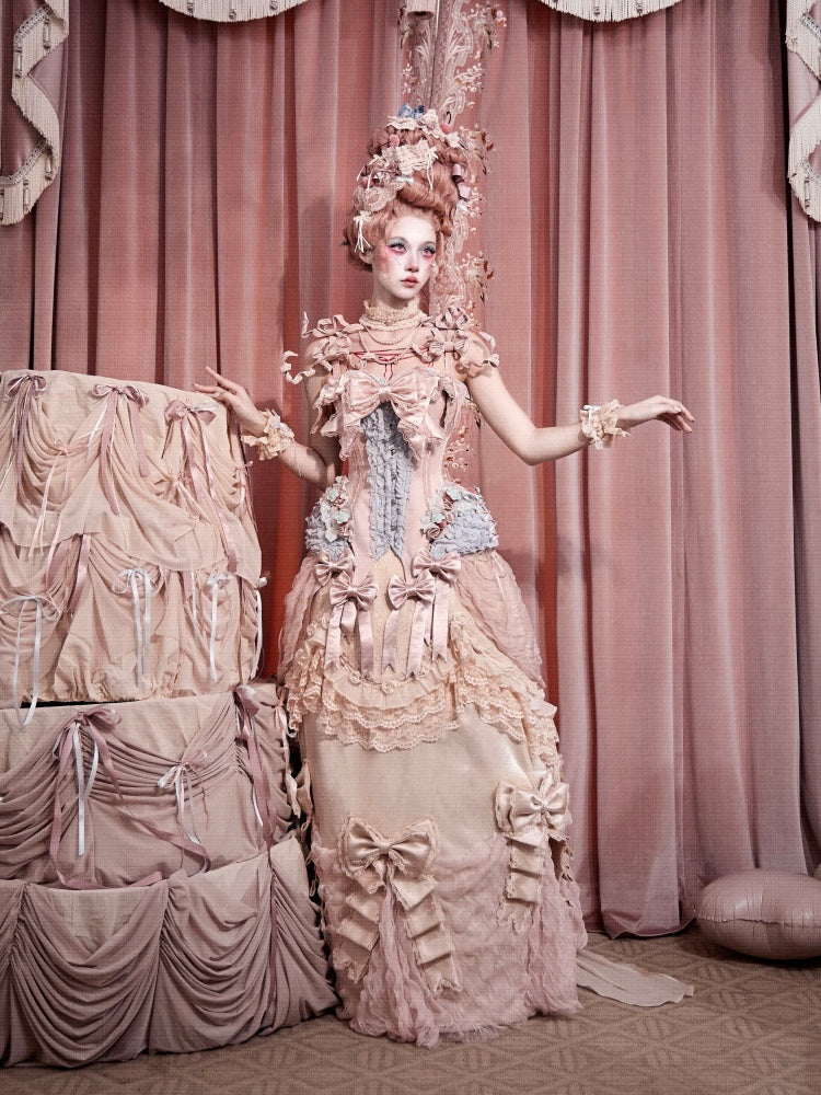 Strawberry Fishbone Corset French Rococo Waist Cinder Fit Outfit【s0000018011】