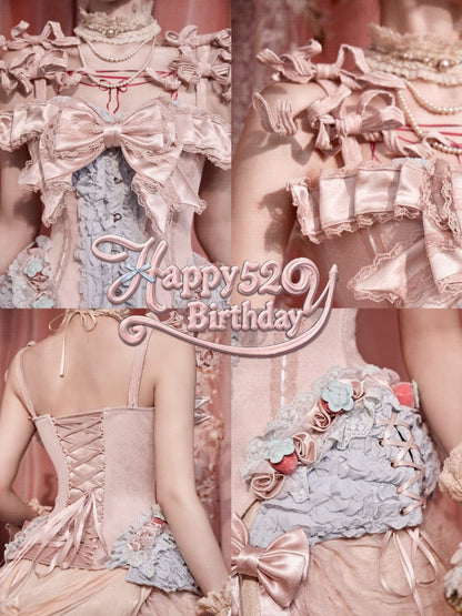 Strawberry Fishbone Corset French Rococo Waist Cinder Fit Outfit【s0000018011】