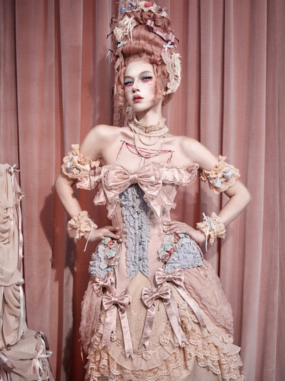 Strawberry Fishbone Corset French Rococo Waist Cinder Fit Outfit【s0000018011】