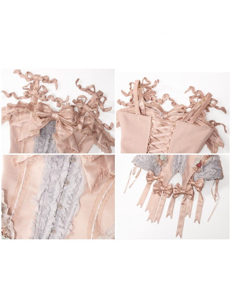 Strawberry Fishbone Corset French Rococo Waist Cinder Fit Outfit【s0000018011】