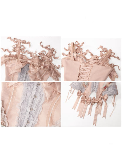 Strawberry Fishbone Corset French Rococo Waist Cinder Fit Outfit【s0000018011】