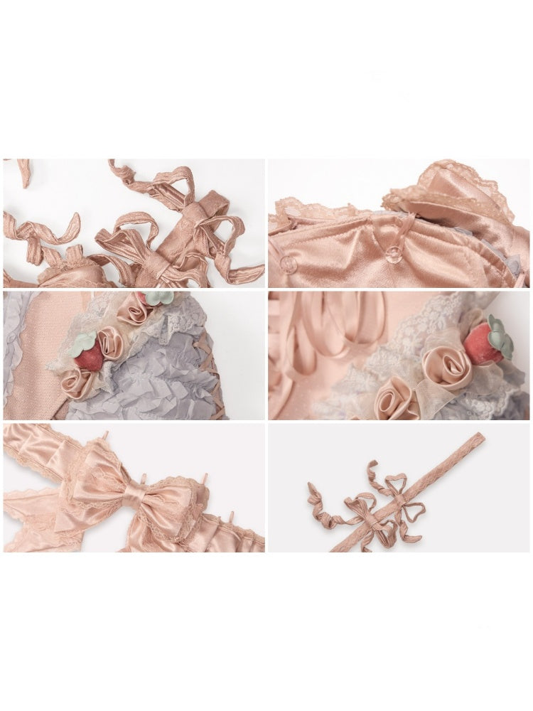 Strawberry Fishbone Corset French Rococo Waist Cinder Fit Outfit【s0000018011】