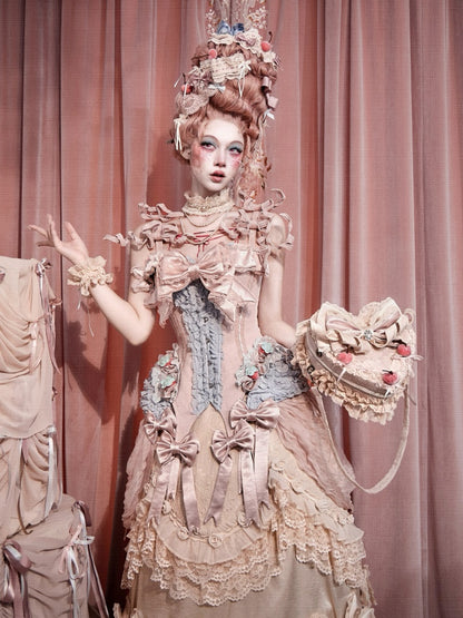 Strawberry Fishbone Corset French Rococo Waist Cinder Fit Outfit【s0000018011】