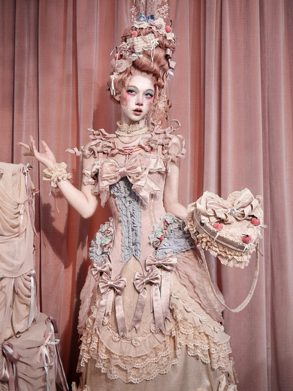 Strawberry Fishbone Corset French Rococo Waist Cinder Fit Outfit【s0000018011】