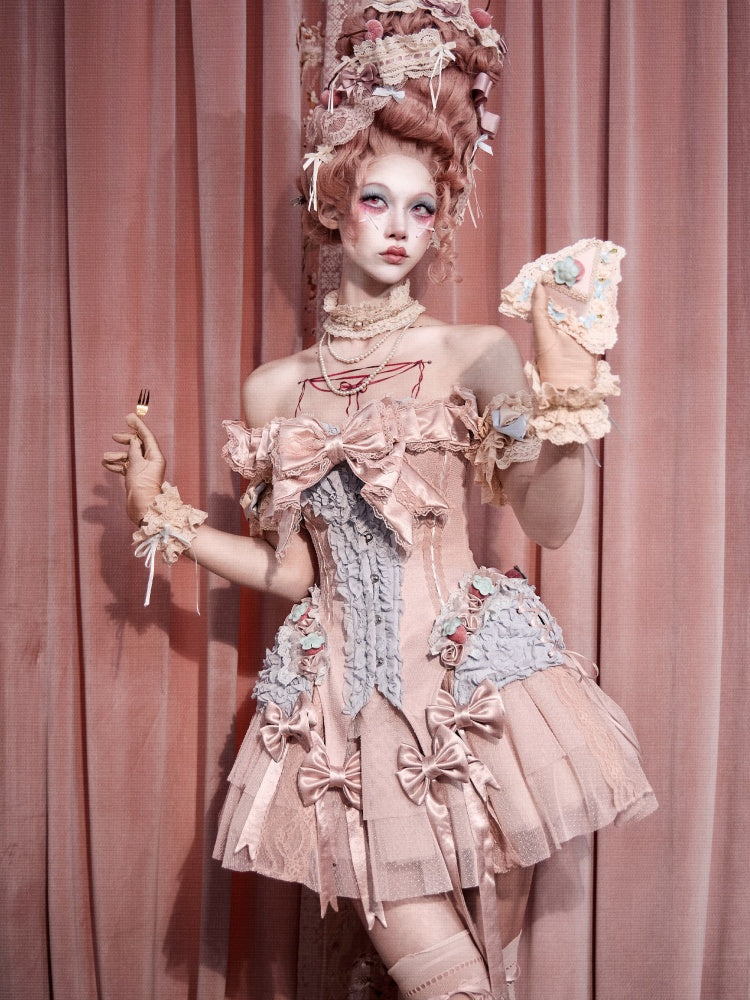 Strawberry Fishbone Corset French Rococo Waist Cinder Fit Outfit【s0000018011】