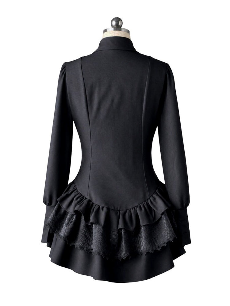 Gothic Vintage Patchwork Elegant Waist-Cinching Lace Mini Dress【s0000018013】