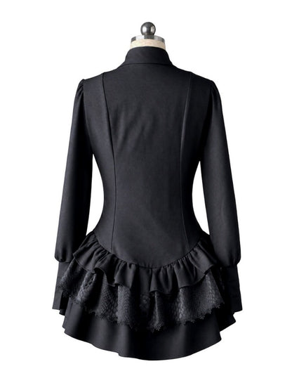 Gothic Vintage Patchwork Elegant Waist-Cinching Lace Mini Dress【s0000018013】