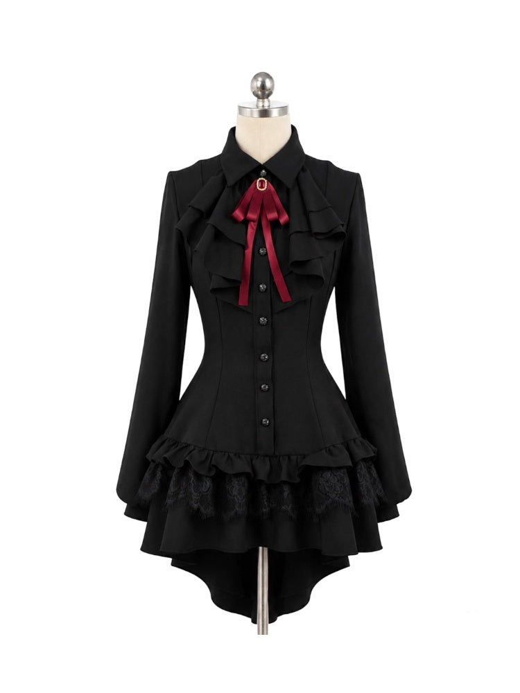 Gothic Ten-Piece Vintage Waist-Cinching Lace Mini Dress【s0000018016】