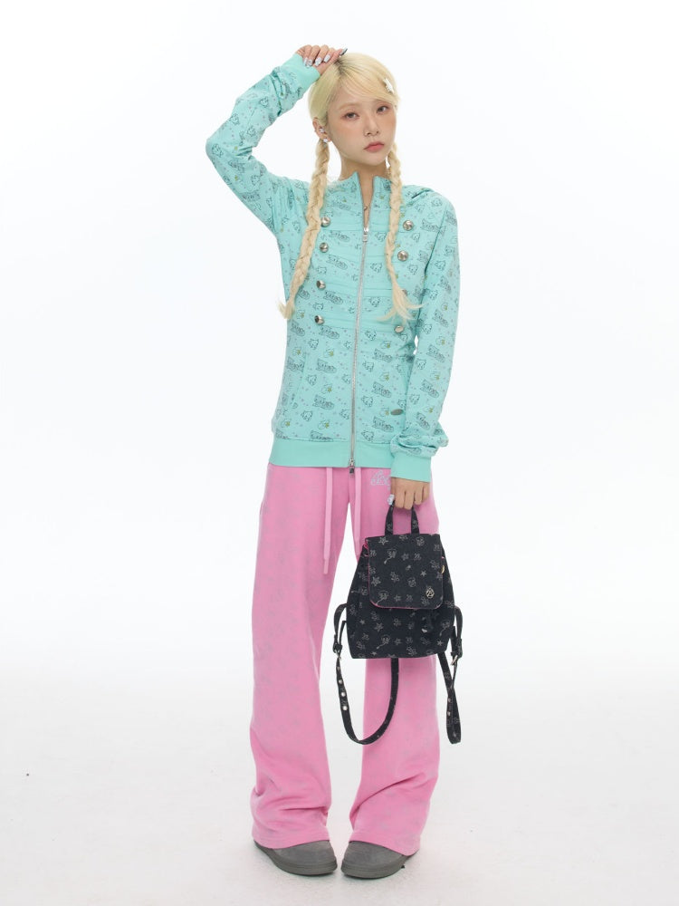 Mint Green Napoleon Double-Breasted Jacket【s0000018023】