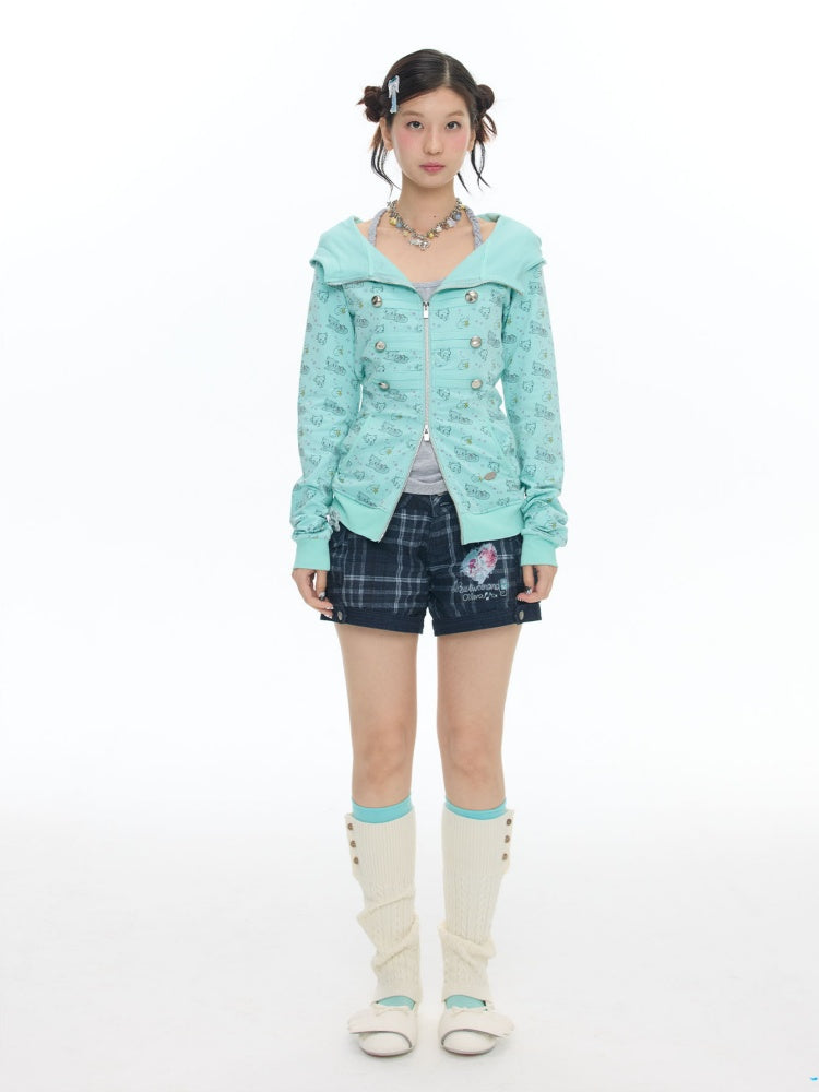 Mint Green Napoleon Double-Breasted Jacket【s0000018023】