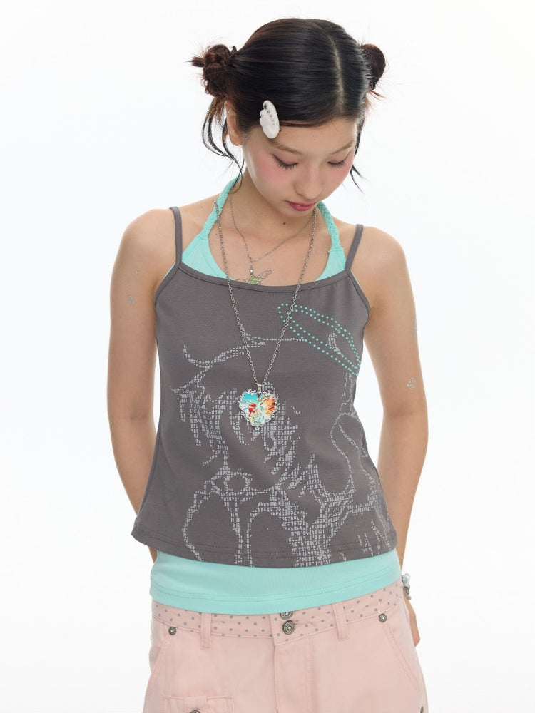 Cute Multi-Color Halter-Neck Camisole【s0000018027】