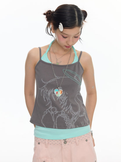 Cute Multi-Color Halter-Neck Camisole【s0000018027】