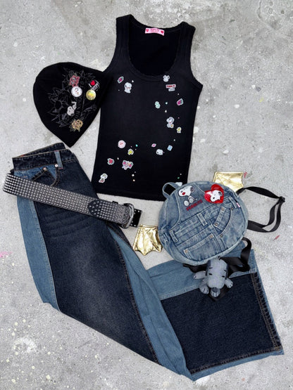 1JINN STUDIO x Snoopy Collaboration Studded Collar Authentic Snoopy Dog Figure Keychain【s0000018117】