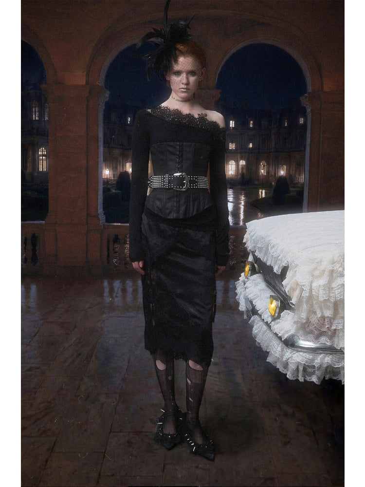 Vintage Washed Adjustable Strapless Hook Belt Waist Seal Double-Wear Herringbone Corset【s0000018119】