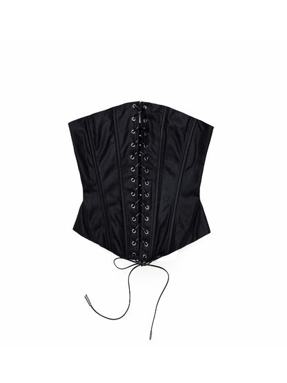 Vintage Washed Adjustable Strapless Hook Belt Waist Seal Double-Wear Herringbone Corset【s0000018119】