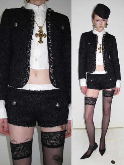 Doll Collar Embroidered Lace Short Waist-Cinching White Shirt【s0000018122】