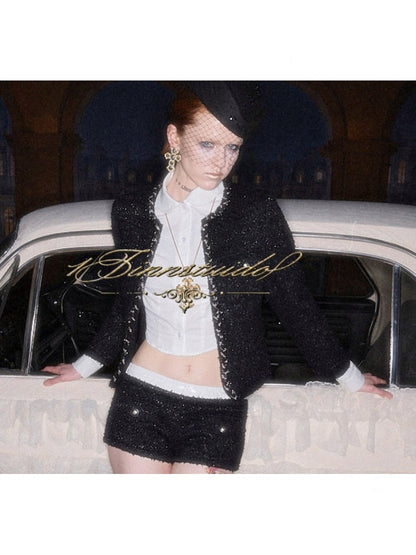 Doll Collar Embroidered Lace Short Waist-Cinching White Shirt【s0000018122】