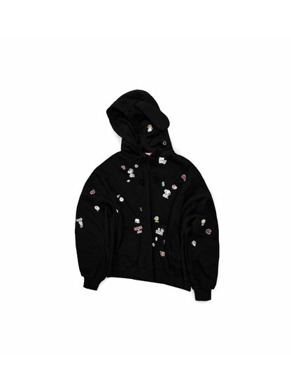 1JINN STUDIO x Snoopy Sticker Vintage American Street Pullover Dog Ear Loose Hoodie Sweatshirt【s0000018124】