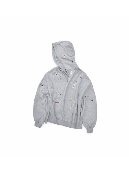 1JINN STUDIO x Snoopy Sticker Vintage American Street Pullover Dog Ear Loose Hoodie Sweatshirt【s0000018124】