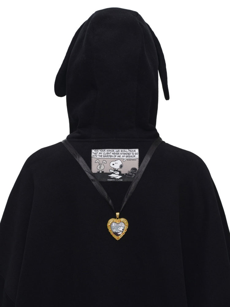 1JINN STUDIO x Snoopy Sticker Vintage American Street Pullover Dog Ear Loose Hoodie Sweatshirt【s0000018124】