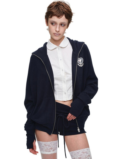 1JINN STUDIO x Snoopy Dog Ear Bat Sleeve Print Hoodie Slightly Flared Long Short Pants Set【s0000018125】