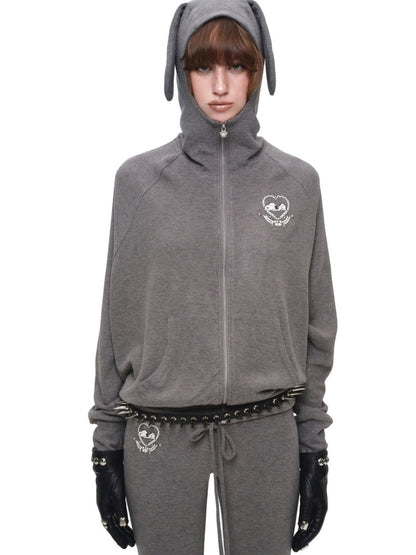 1JINN STUDIO x Snoopy Dog Ear Bat Sleeve Print Hoodie Slightly Flared Long Short Pants Set【s0000018125】