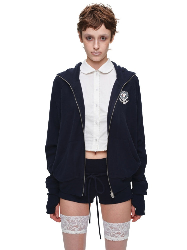 1JINN STUDIO x Snoopy Dog Ear Bat Sleeve Print Hoodie Slightly Flared Long Short Pants Set【s0000018125】